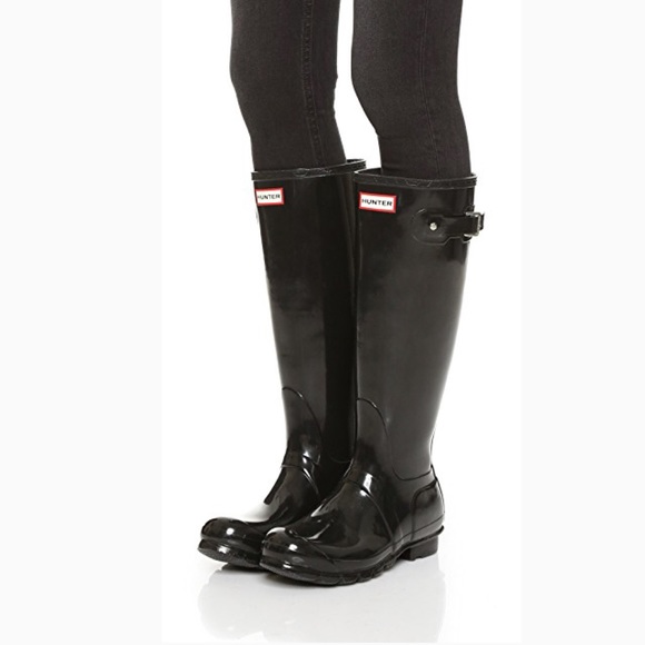 Hunter Shoes - Original Tall Black Glossy Hunter Rain Boots